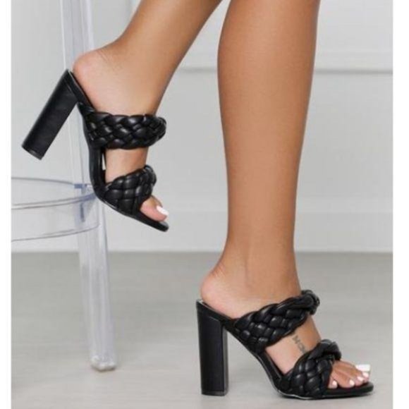 Twisted Woven Strap Mules in Black - Picture 8 of 8